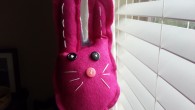 Plush hand puppet from stretchy knit glove