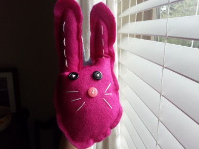 Plush hand puppet from stretchy knit glove