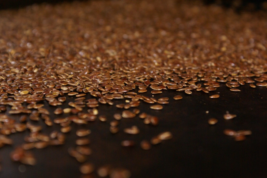 Roasted flax - fresh from the oven.
