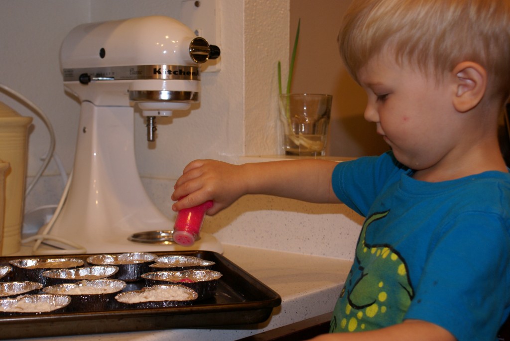 "Pink sprinkles, Mama! Pink sprinkles!"