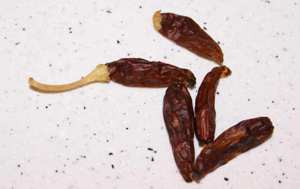 Dried red chiles Dried red chiles - use as much or as little as you like.