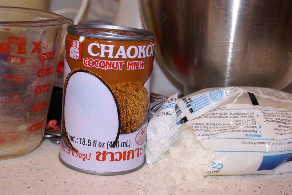 Thai coconut milk I prefer Thai coconut milk and sweetened shredded coconut but you could cut out some sugar by using unsweetened.