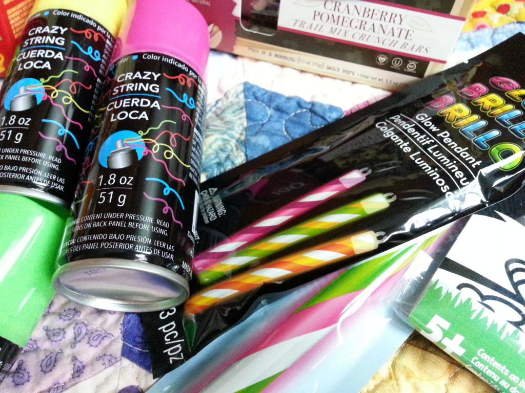 Silly string and glow sticks!
