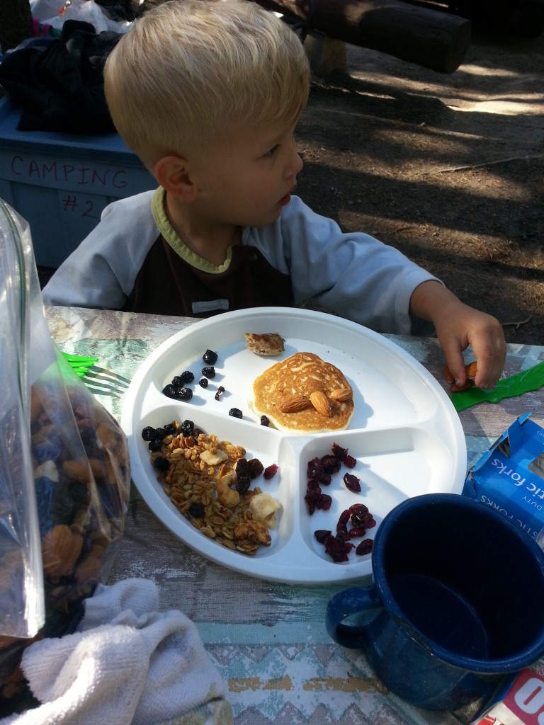 Arlo makes pancake art.