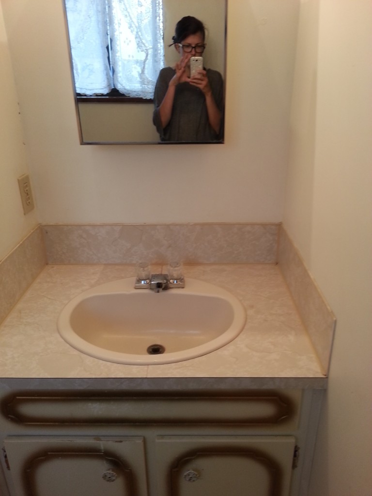 BEFORE: Ugly bathroom selfie